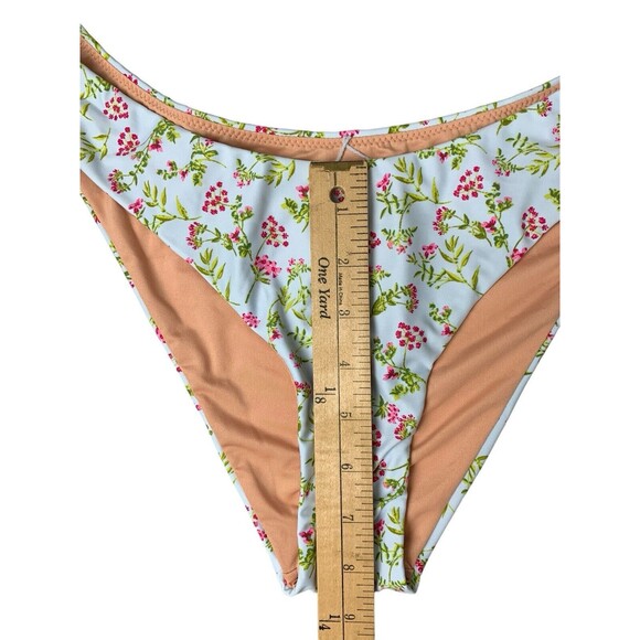 New! J.Crew Women’s Curved Waist Cheeky Bikini Bottom Meadow Floral Size M BF140 - Picture 5 of 8